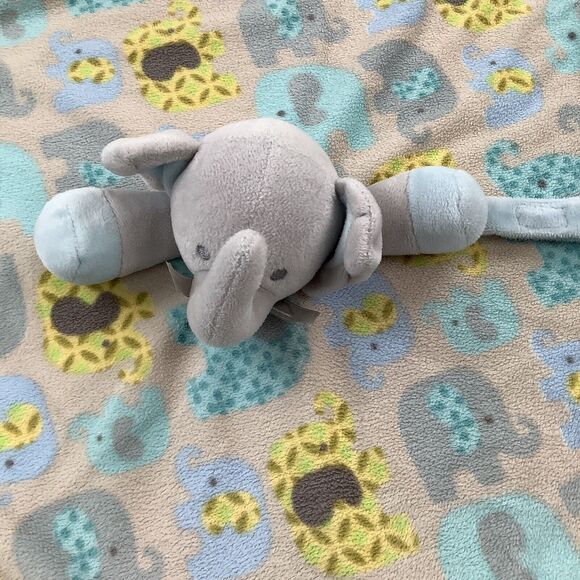 Blankets & Beyond Elephant Lovey Plush Stuffed‎ Baby Security Blanket Gray Blue - Picture 5 of 12